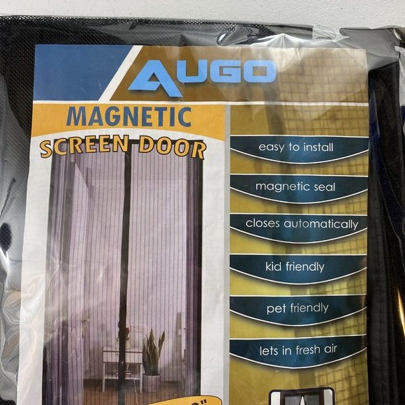 AUGO Magnetic Screen Door - Self Sealing, Heavy Duty, Hands Free Mesh Partition - Picture 2 of 4